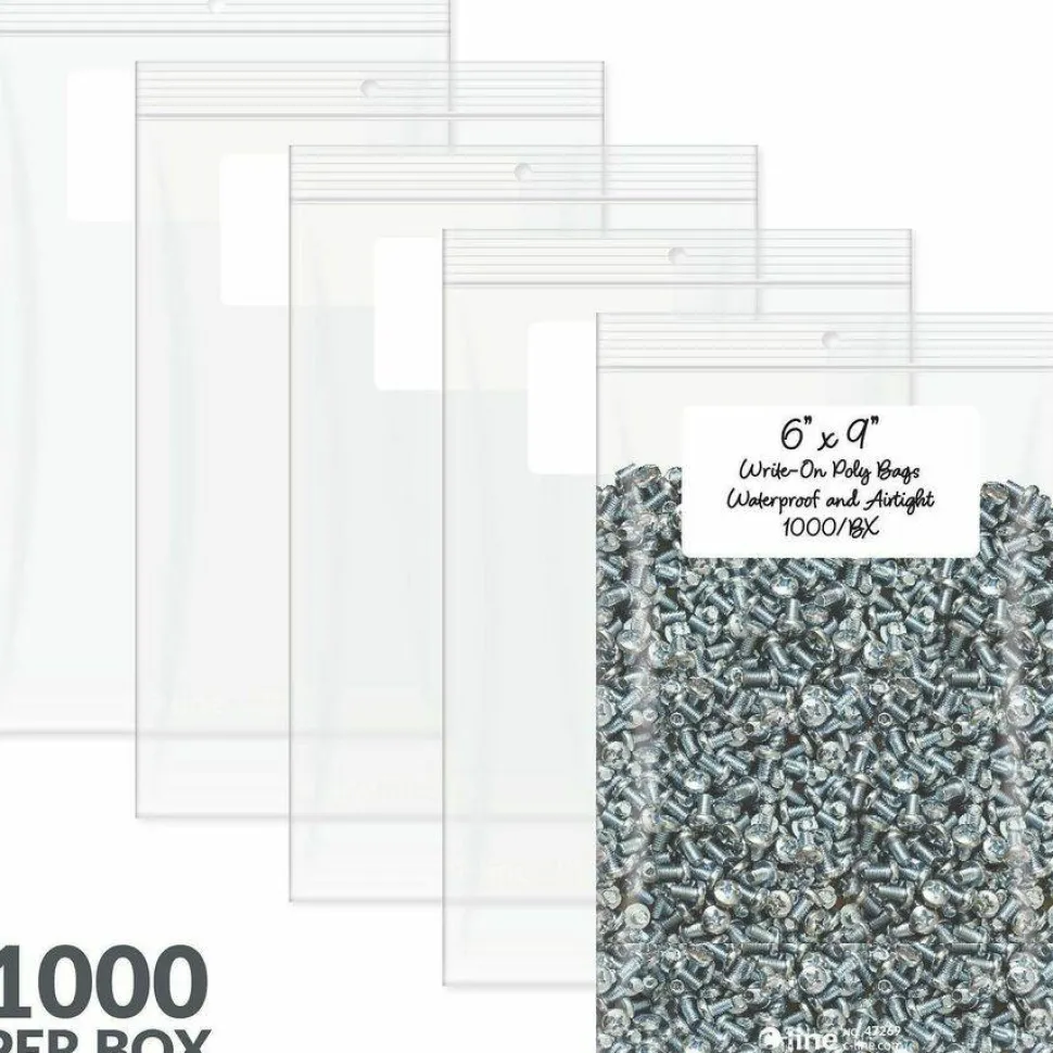 C-Line Write-On Poly Bags - 6 x 9, 1000/BX, 47269