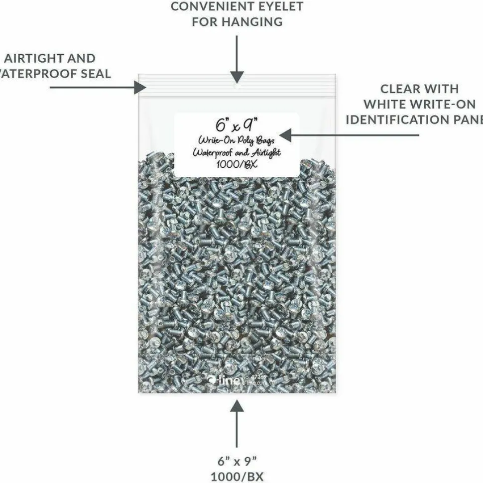 C-Line Write-On Poly Bags - 6 x 9, 1000/BX, 47269