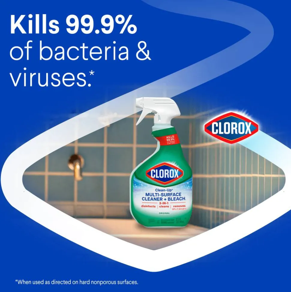Clorox Clean-Up All Purpose Cleaner With Bleach Spray Bottle, 32 Oz, Pack Of 9