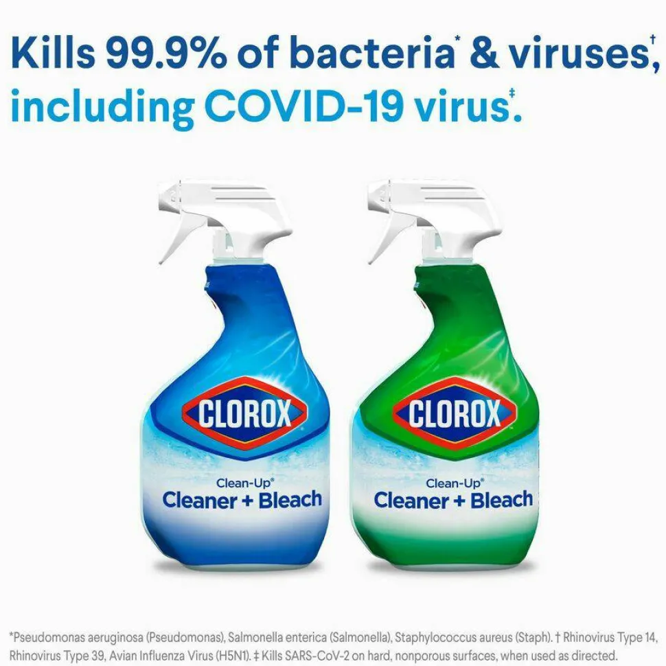 Clorox Clean-Up Multi-Surface Cleaner with Bleach, Original Scent, 32 oz Spray Bottle, 9/Carton