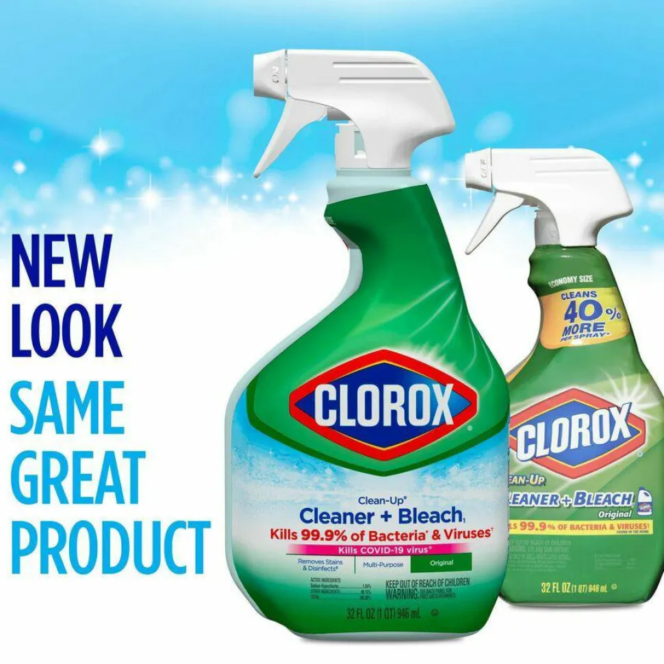 Clorox Clean-Up Multi-Surface Cleaner with Bleach, Original Scent, 32 oz Spray Bottle, 9/Carton