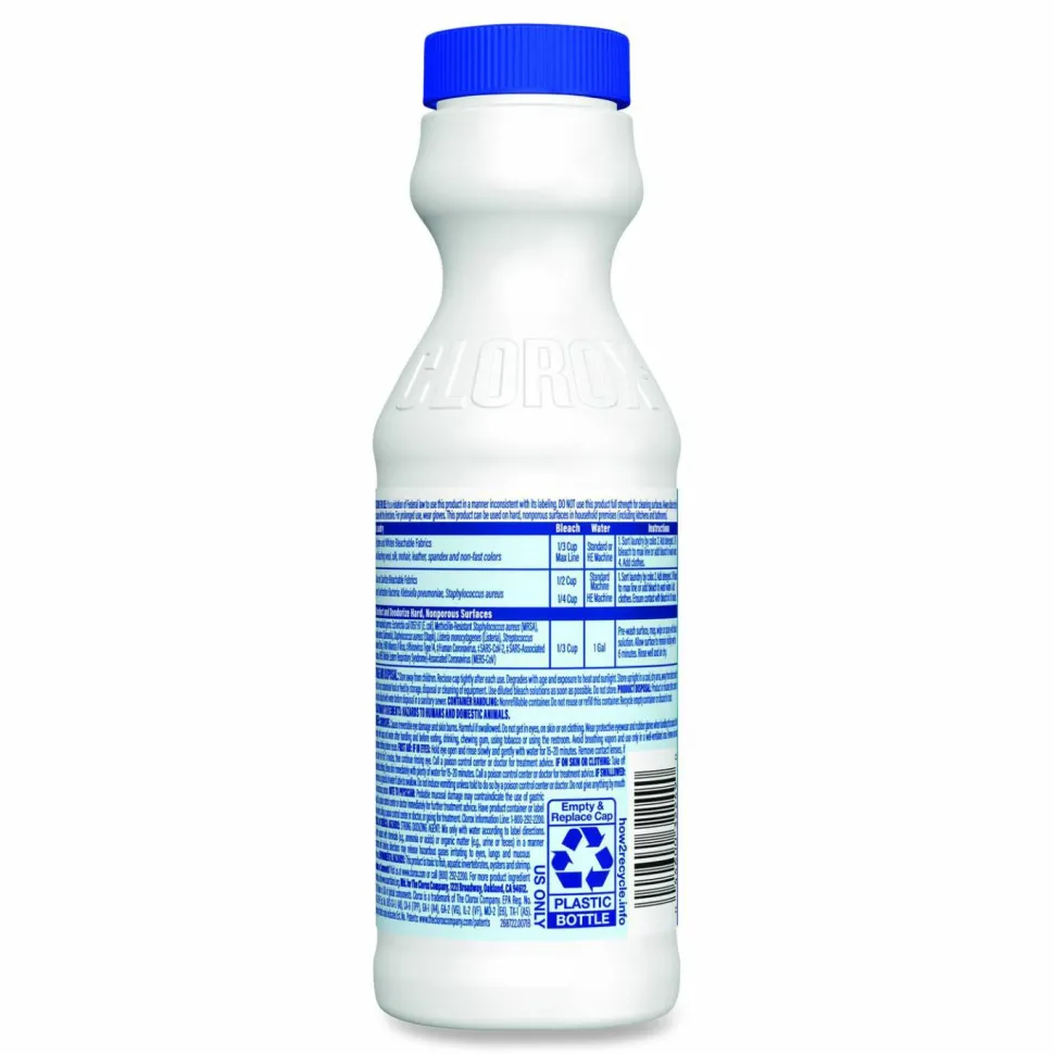 Clorox Concentrated Regular Disinfecting Bleach, Unscented, 11 oz Bottle, 28/Carton