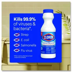 Clorox Concentrated Regular Disinfecting Bleach, Unscented, 11 oz Bottle, 28/Carton