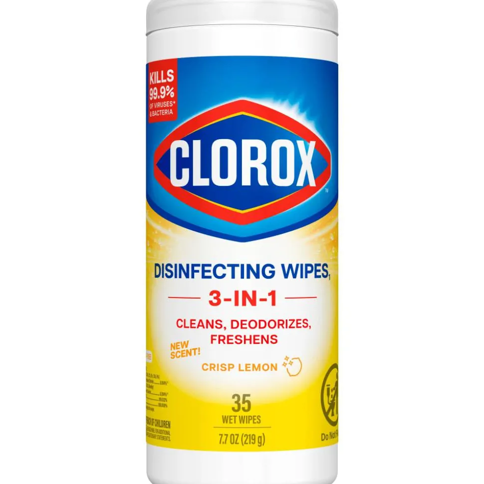 Clorox Disinfecting Wipes, Bleach Free Cleaning Wipes – Crisp Lemon - 35 Count (01594)