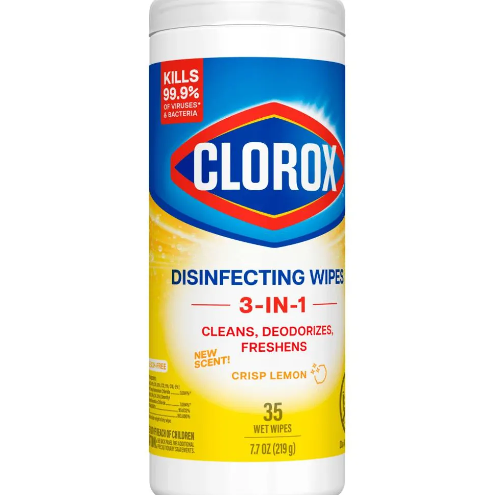 Clorox Disinfecting Wipes, Bleach Free Cleaning Wipes – Crisp Lemon - 35 Count (01594)