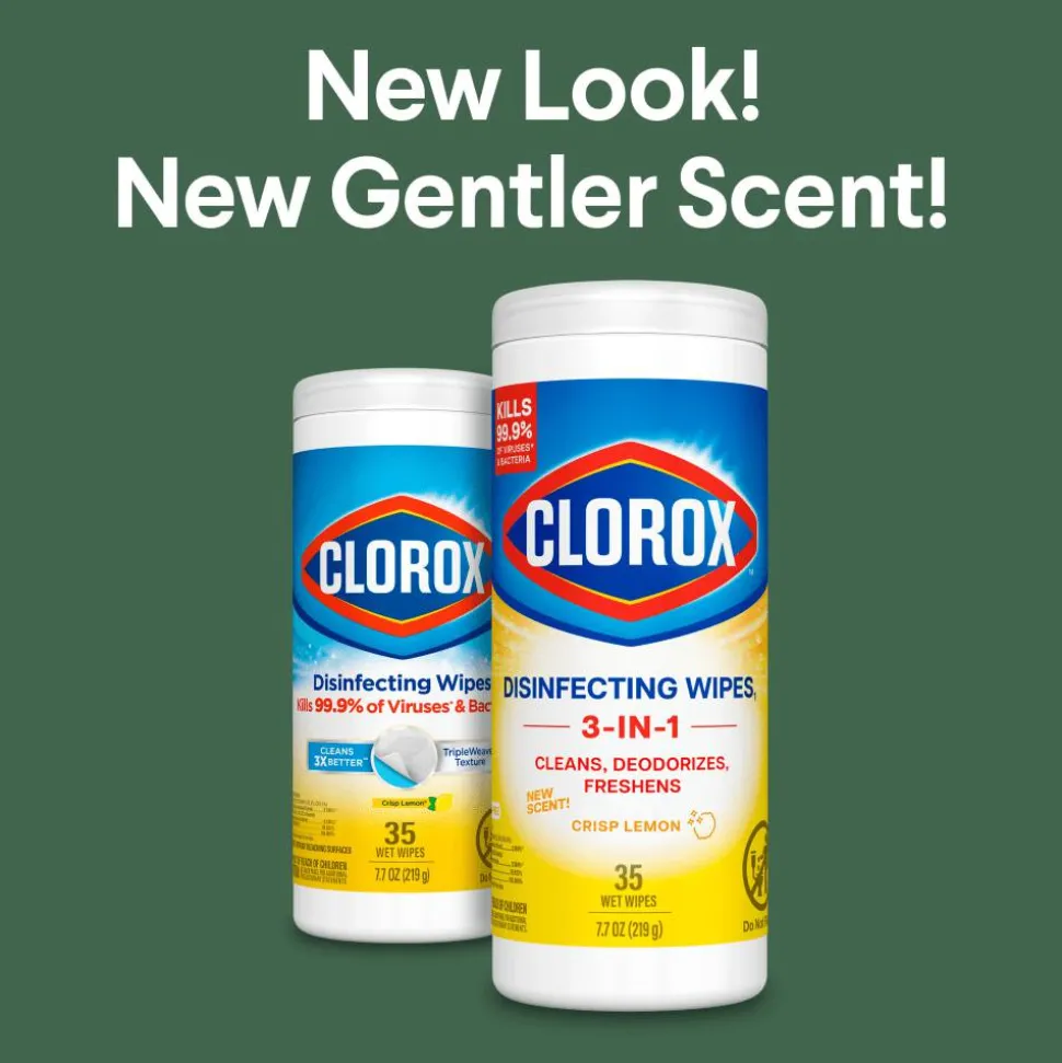 Clorox Disinfecting Wipes, Bleach Free Cleaning Wipes – Crisp Lemon - 35 Count (01594)