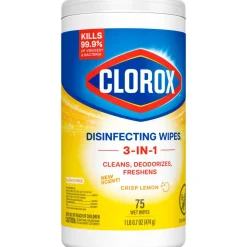 Clorox Disinfecting Wipes, Bleach Free Cleaning Wipes – Crisp Lemon - 75 Count (Pack of 6)