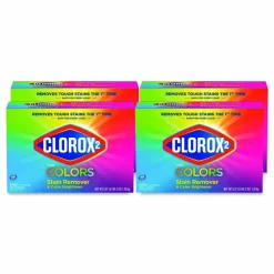 Clorox 2 for Colors Stain Remover and Color Brightener Powder, Original Scent, 49.2 oz Box, 4/Carton