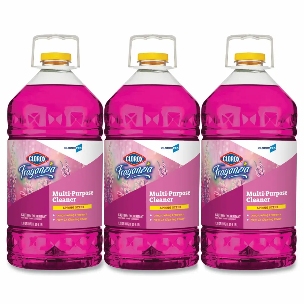 Clorox Fraganzia Multi-Purpose Cleaner, Spring Scent, 175 oz Bottle, 3/Carton