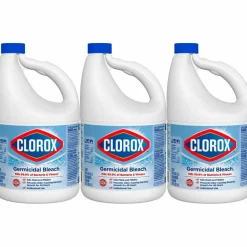 Clorox Germicidal Bleach Concentrate, Regular Scent, 121 Oz, White, Carton Of 3 Jugs