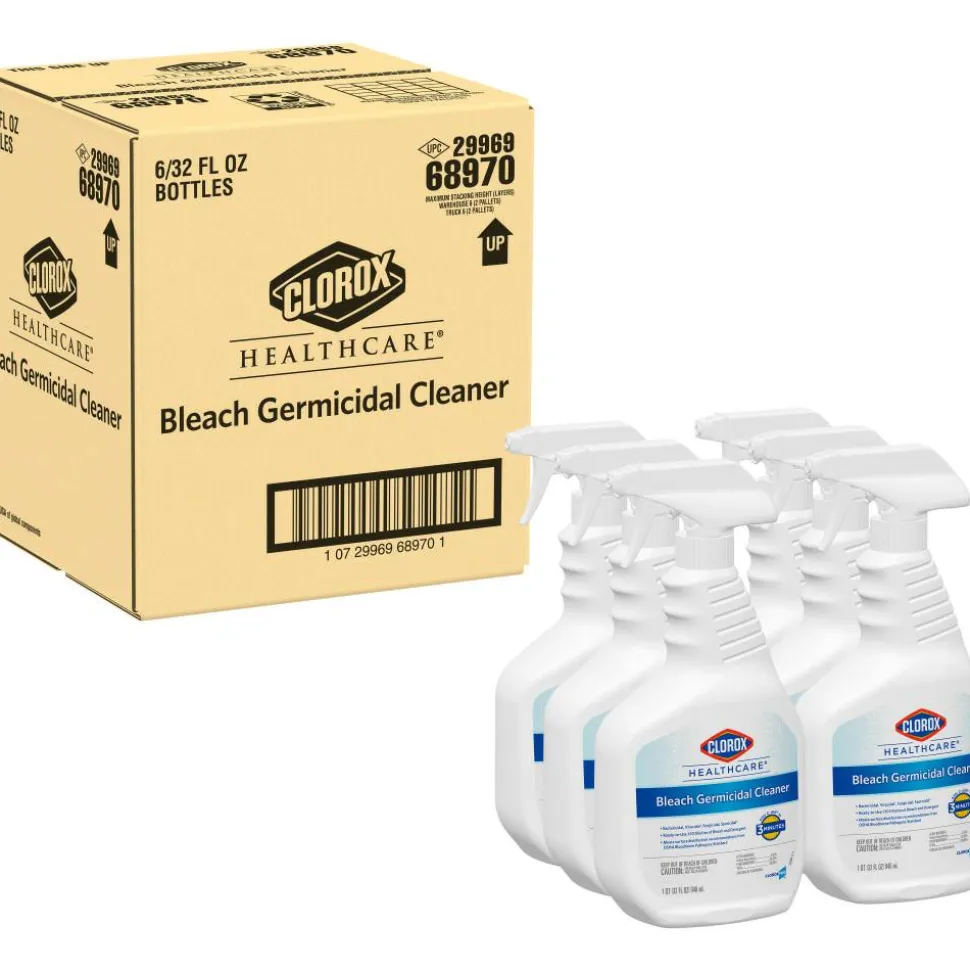 Clorox Healthcare Bleach Germicidal Cleaner Spray, 32 Ounces Each (Pack of 6)