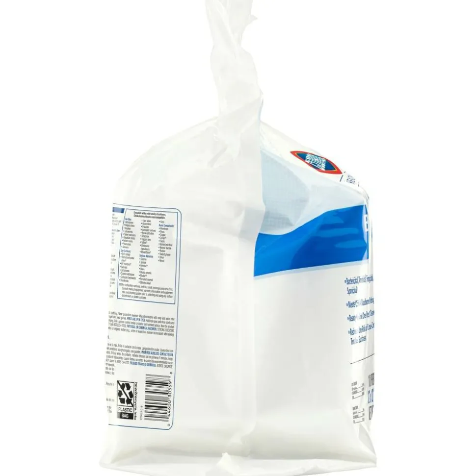 Clorox Healthcare Bleach Germicidal Wipes Refill - Ready-To-Use Wipe - 110 / Bag - 1 Each - White