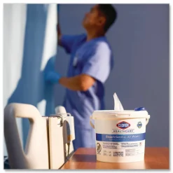 Clorox Healthcare Germicidal Wipes With Bleach, Unscented, 6" x 5", Pack Of 150 Wipes