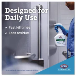 Clorox Healthcare Hydrogen-Peroxide Cleaner/Disinfectant, Unscented, 32 oz Spray Bottle, 9/Carton