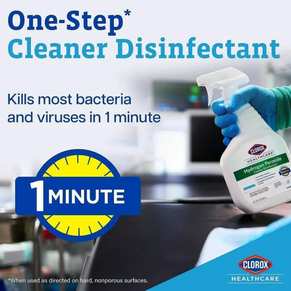 Clorox Healthcare Hydrogen-Peroxide Disinfecting Cleaner, 22 Oz Bottle