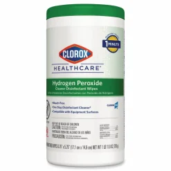 Clorox Healthcare Hydrogen Peroxide Cleaner Disinfectant Wipes, 5.75 x 6.75, Unscented, White, 155/Canister, 6 Canisters/Carton