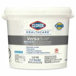 Clorox Healthcare VersaSure Cleaner Disinfectant Wipes, 1-Ply, 12 x 12, Fragranced, White, 110/Bucket