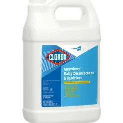 CloroxPro Anywhere Daily Disinfectant and Sanitizer, Unscented, 128 oz Bottle, 4/Carton
