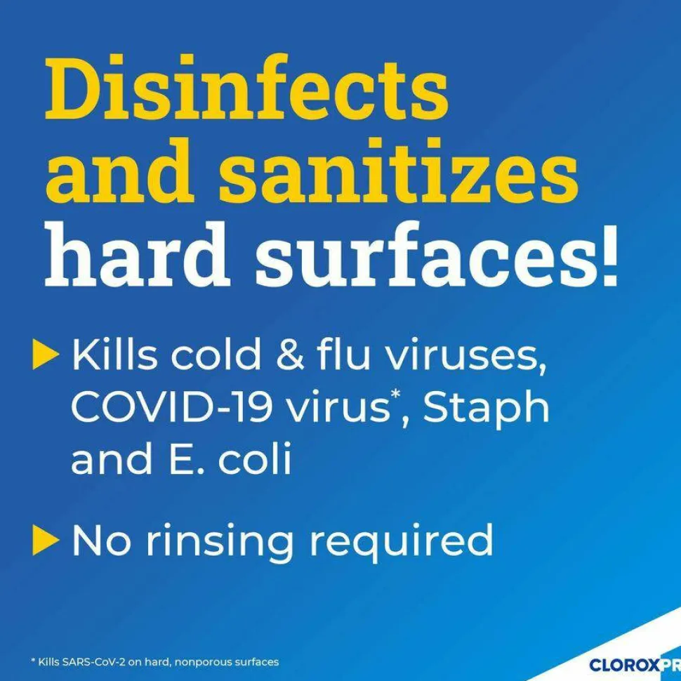 CloroxPro Anywhere Daily Disinfectant and Sanitizer, Unscented, 128 oz Bottle, 4/Carton