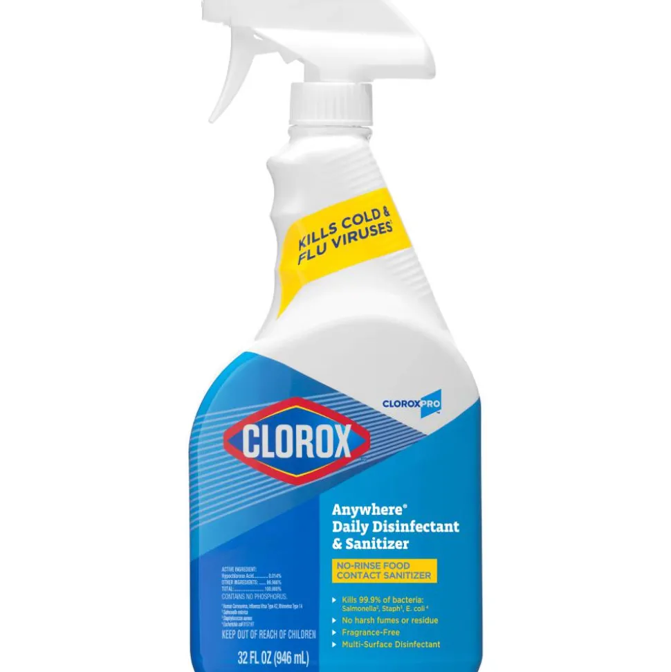 CloroxPro Anywhere Daily Disinfectant and Sanitizer, 32 FL Oz Spray Bottle