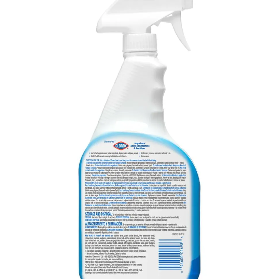 CloroxPro Anywhere Daily Disinfectant and Sanitizer, 32 FL Oz Spray Bottle