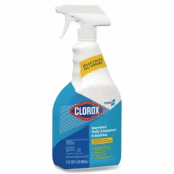 CloroxPro Anywhere Daily Disinfectant and Sanitizer, Unscented, 32 oz Spray Bottle, 12/Carton