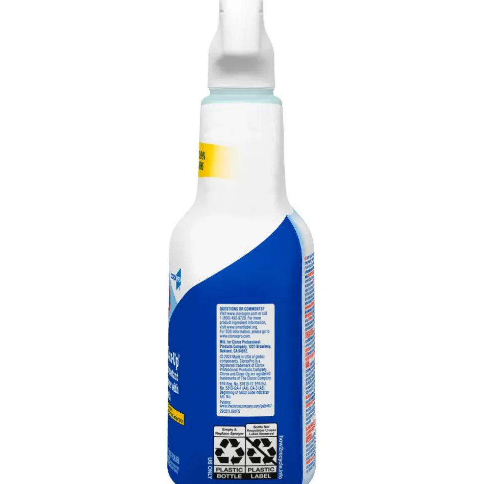 CloroxPro Clean-Up Disinfectant Cleaner with Bleach, Fresh Scent, 32 oz Smart Tube Spray Bottle, 9/Carton
