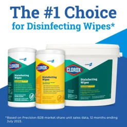 CloroxPro Clorox Disinfecting Wipes, Lemon Fresh, 75 Wipes Per Canister, Box Of 6 Canisters