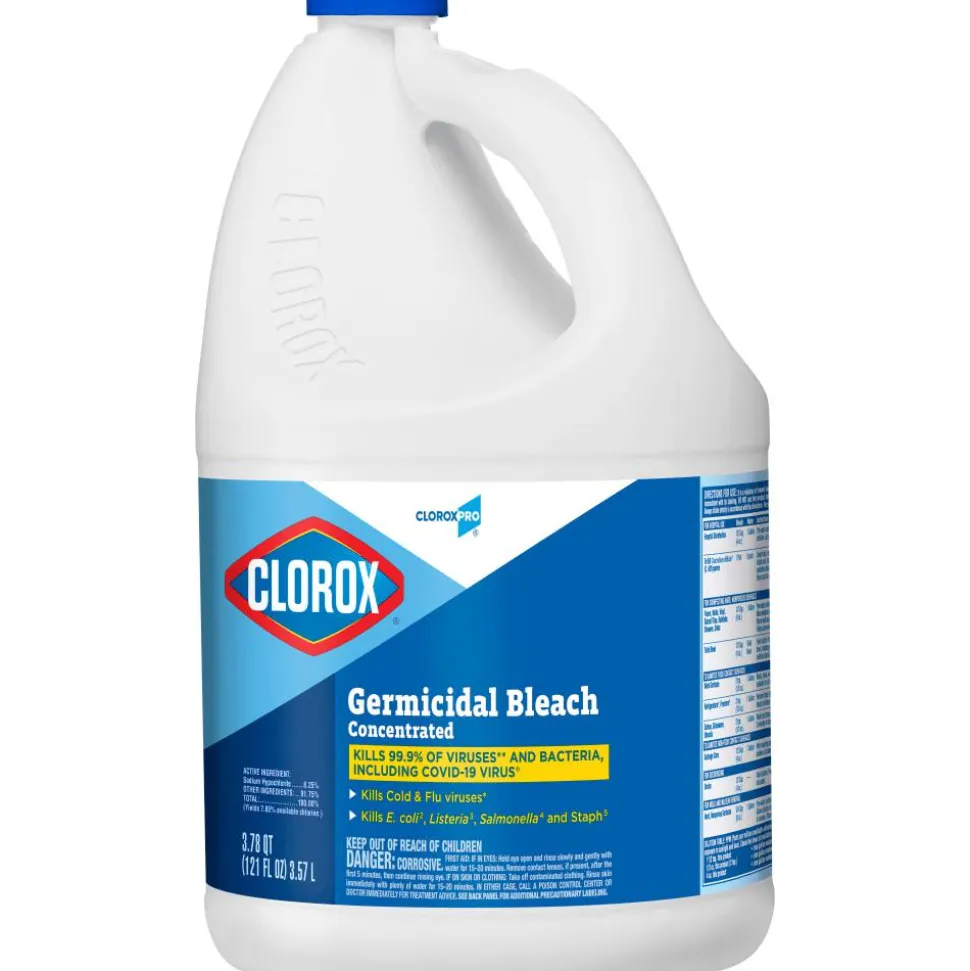 CloroxPro Clorox Germicidal Bleach, Concentrated, 121 Ounce Bottle, Pack of 3 (30966)