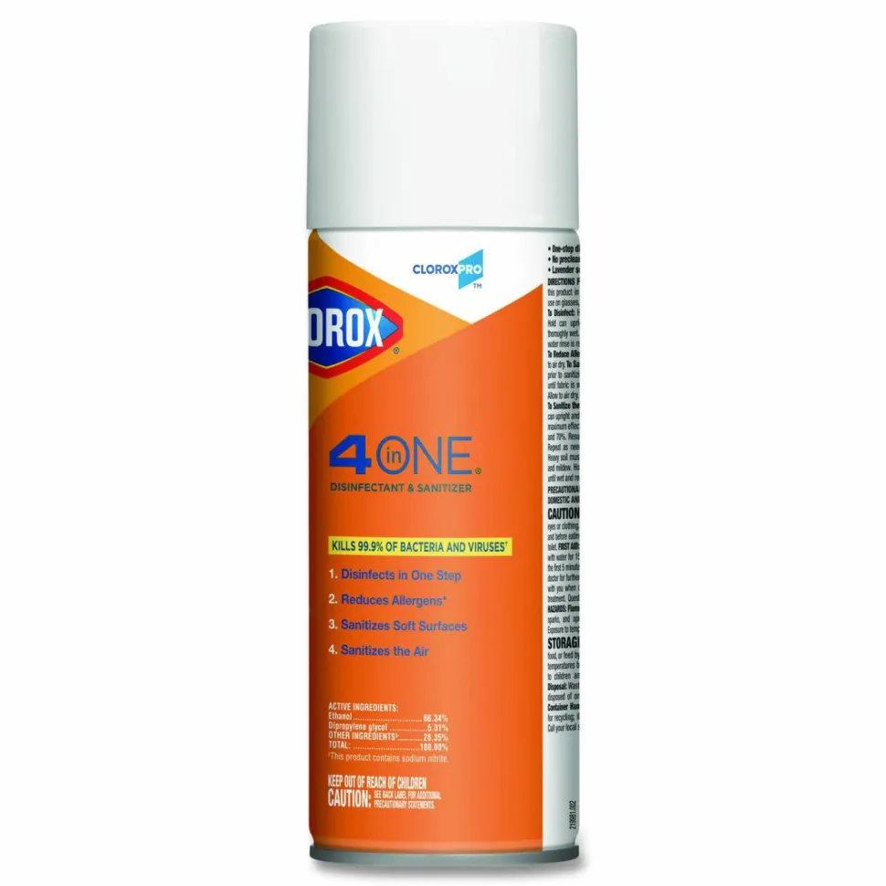 CloroxPro Clorox 4 in One Disinfectant & Sanitizer, Citrus, 14 Ounce Can