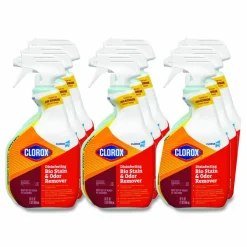 CloroxPro Disinfecting Bio Stain and Odor Remover, Fragranced, 32 oz Spray Bottle, 9/Carton