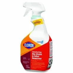 CloroxPro Disinfecting Bio Stain and Odor Remover, Fragranced, 32 oz Spray Bottle, 9/Carton