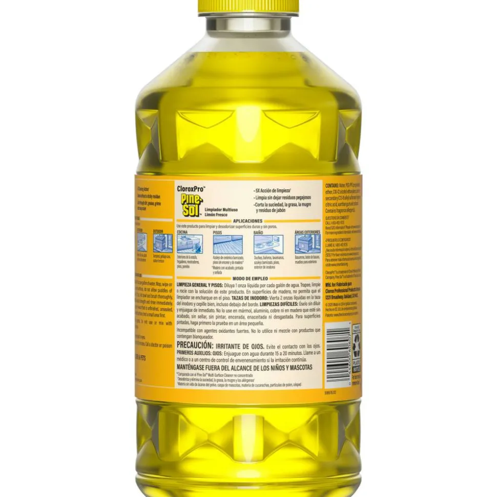 CloroxPro Pine-Sol Multi-Surface Cleaner, Lemon Fresh, 80 Fl Oz, Pack Of 3 Bottles