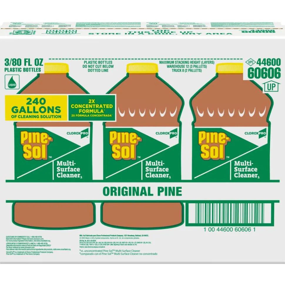 CloroxPro Pine-Sol Multi-Surface Cleaner, Original Pine, 80 Fl Oz, Pack Of 3 Bottles