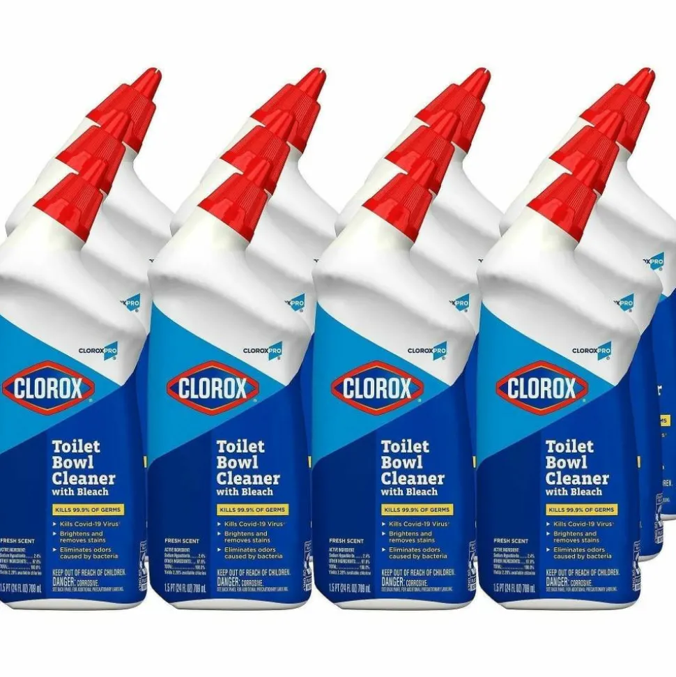 CloroxPro Toilet Bowl Cleaner WIth Bleach, 24 fl oz (0.8 quart), Fresh Scent, 2 / Pallet