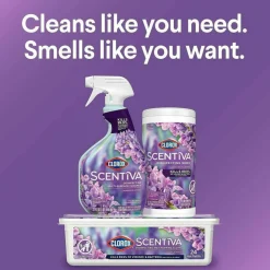 Clorox Scentiva Disinfecting Multi-Surface Cleaner, Bleach Free, Lavender and Jasmine Scent, 32 oz Spray Bottle, 9/Carton