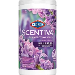 Clorox Scentiva Wipes, Bleach Free Cleaning Wipes, Lavender & Jasmine, 75 Count (60040)