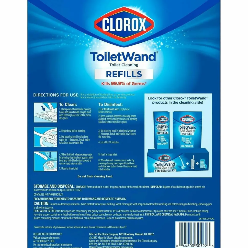 Clorox ToiletWand Disinfecting Scrubbing Pads Toilet Cleaning Refills