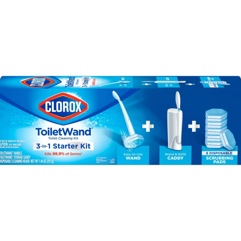 Clorox ToiletWand Disposable Toilet Cleaning System - ToiletWand, Storage Caddy, Disinfecting ToiletWand Refill Heads