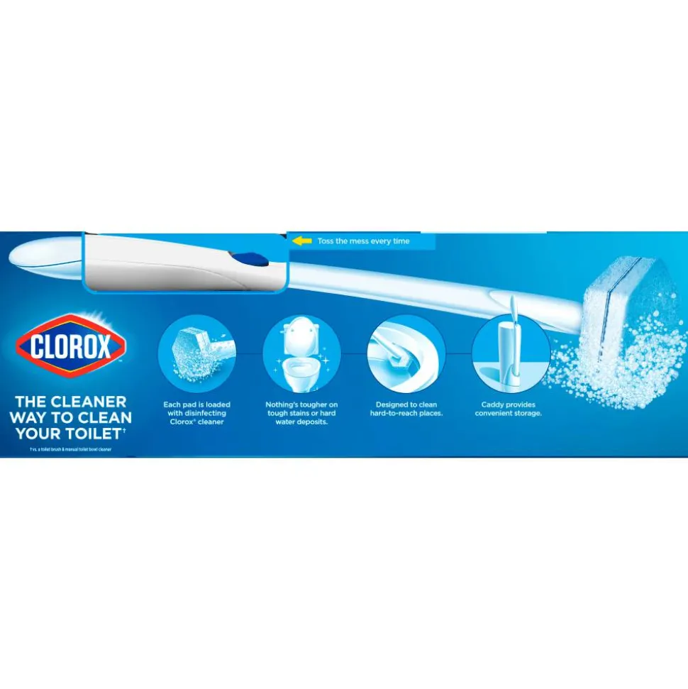 Clorox ToiletWand Disposable Toilet Cleaning System - ToiletWand, Storage Caddy, Disinfecting ToiletWand Refill Heads