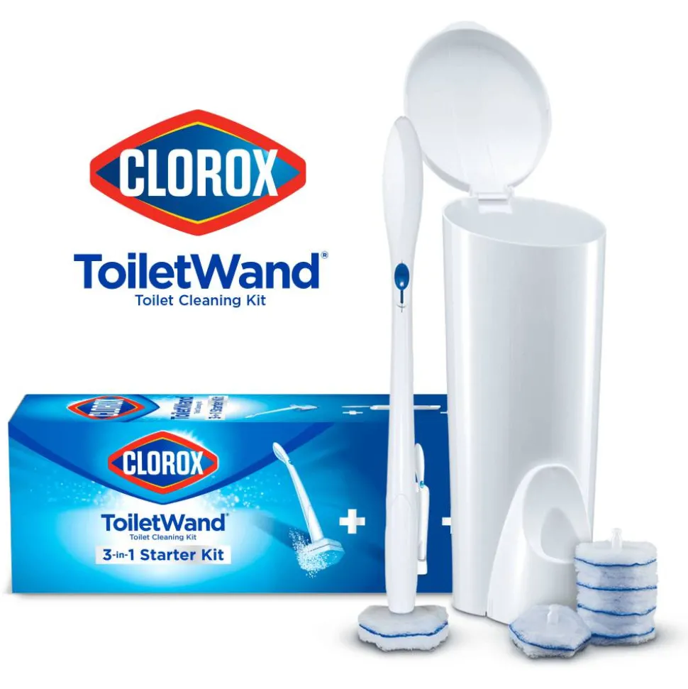 Clorox ToiletWand Disposable Toilet Cleaning System - ToiletWand, Storage Caddy, Disinfecting ToiletWand Refill Heads
