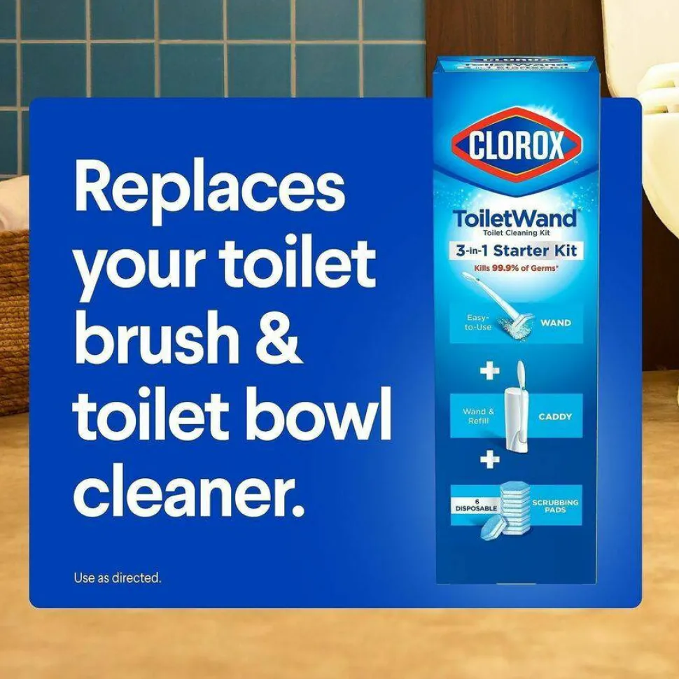 Clorox ToiletWand Disposable Toilet Cleaning System - Blue, White - 2 / Pallet