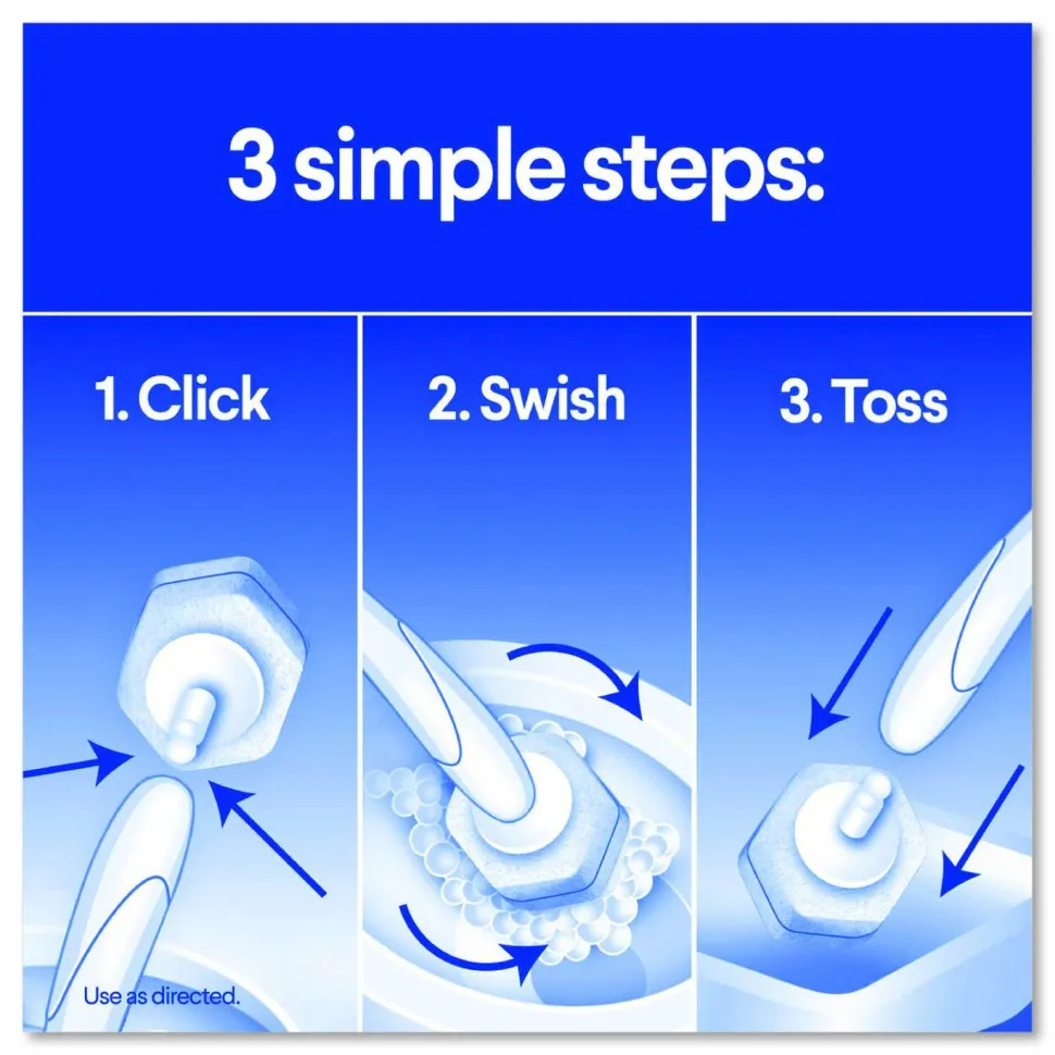Clorox ToiletWand Toilet Cleaning Refills, Toilet Cleaning Scrubbing Pads, Blue/White, 10/Pack, 6 Packs/Carton