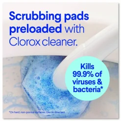 Clorox ToiletWand Toilet Cleaning Refills, Toilet Cleaning Scrubbing Pads, Blue/White, 10/Pack, 6 Packs/Carton