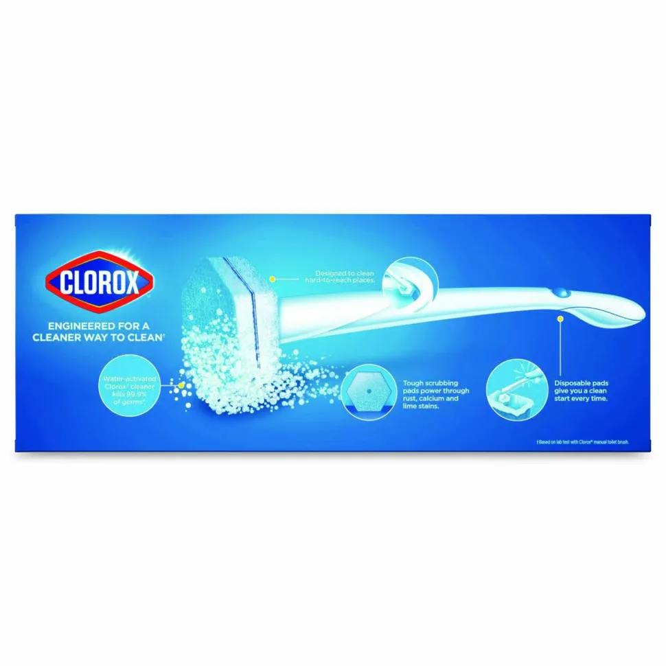 Clorox ToiletWand Toilet Cleaning Refills, Toilet Cleaning Scrubbing Pads, Blue/White, 10/Pack, 6 Packs/Carton