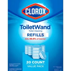 Clorox ToiletWand Toilet Cleaning and Disinfecting Scrubbing Pads Refills, 20 Count, Pack of 4 - Blue, White - 20/Box