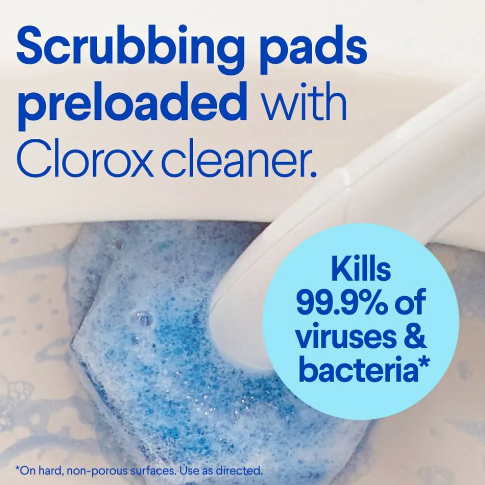 Clorox ToiletWand Toilet Cleaning and Disinfecting Scrubbing Pads Refills, 20 Count, Pack of 4 - Blue, White - 20/Box