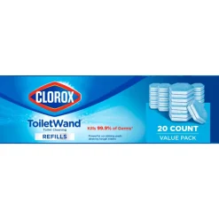 Clorox ToiletWand Toilet Cleaning and Disinfecting Scrubbing Pads Refills, 20 Count, Pack of 4 - Blue, White - 20/Box