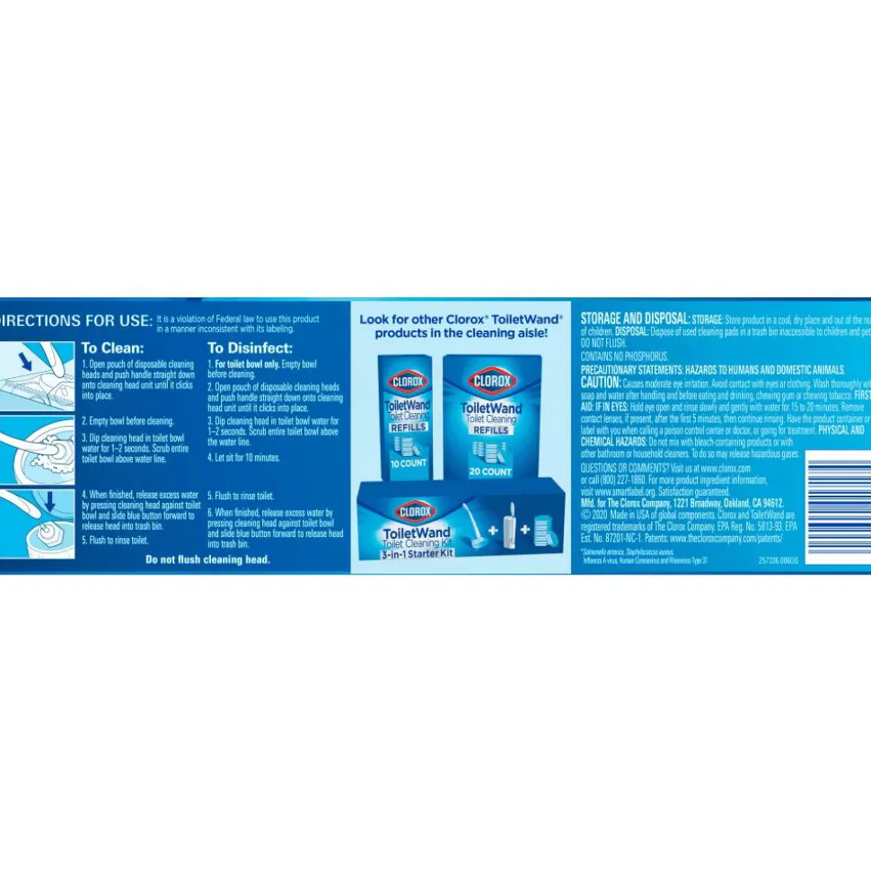 Clorox ToiletWand Toilet Cleaning Refills, Disinfecting Scrubbing Pads, 10 Count, Pack of 6