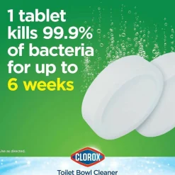 Clorox Ultra Clean Bleach Toilet Tablets, 3.5 Oz, White, Pack Of 2 Tablets